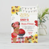 Achtertuin Red Gingham Baby-Q Afro Meisje Baby sho Kaart (Staand voorkant)