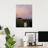 Achtertuin Regenboog Poster (Thuiskantoor)