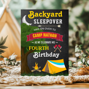 Achtertuin Slaapfeest Camping Verjaardagsfeestje Kaart