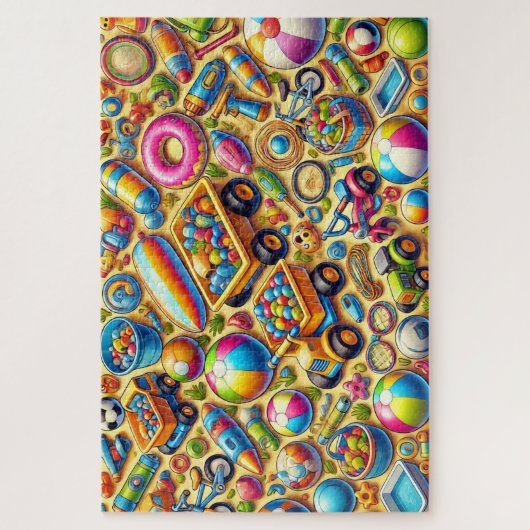 "Achtertuin Speelgoed Blast" - Jigsaw Puzzle Legpuzzel (Verticaal)