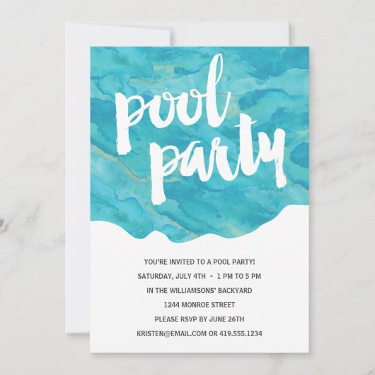 achtertuin-splash | poolparty kaart (Voorkant)
