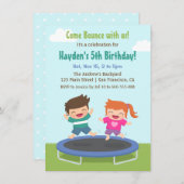 Achtertuin trampoline kinderen Birthday Party Kaart (Voorkant / Achterkant)