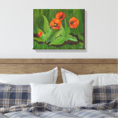 Achtertuin Tulips omwikkeld doek Canvas Afdruk (Insitu (Slaapkamer))