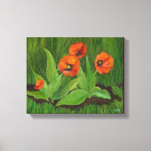 Achtertuin Tulips omwikkeld doek Canvas Afdruk (Voorkant)