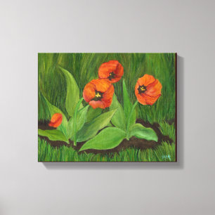 Achtertuin Tulips omwikkeld doek Canvas Afdruk