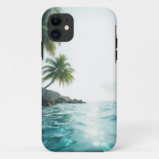 Achtertuin uitzicht met palmbomen Case-Mate iPhone case