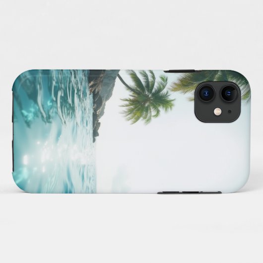 Achtertuin uitzicht met palmbomen Case-Mate iPhone case (Achterkant (horizontaal))