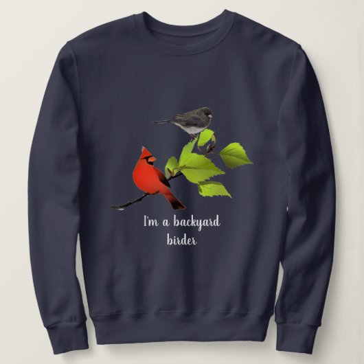 Achtertuin van Birder Gift / Kardinaal vogel op bl Trui (Design voorkant)