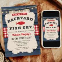 Achtertuin Vis Fry 30e verjaardag Uitnodiging