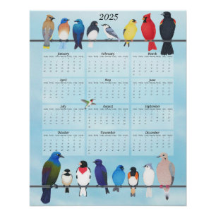 Achtertuin Vogels 2025 Wandkalender Perfect Poster