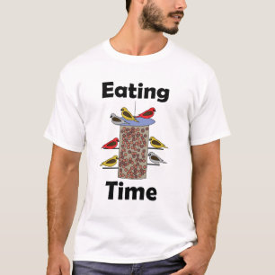 Achtertuin Vogels Feeder Eet Tijd Vogel Liefhebber T-shirt