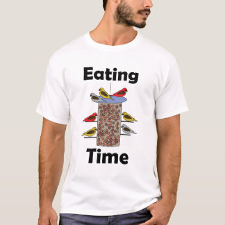 Achtertuin Vogels Feeder Eet Tijd Vogel Liefhebber T-shirt