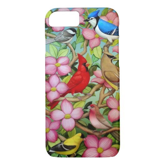 Achtertuin vogels in Dogwood Tree iPhone Case (Achterkant)