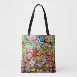 Achtertuin vogels in roze Canvas tas van Dogwood
