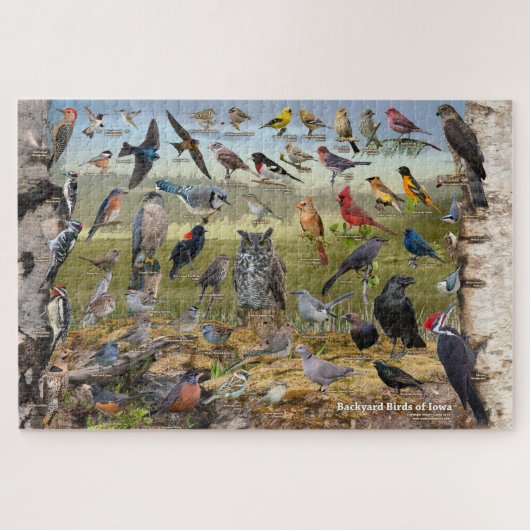 Achtertuin vogels Iowa Legpuzzel (Horizontaal)