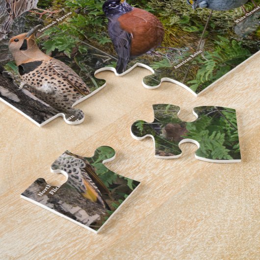 Achtertuin vogels New York Puzzle Legpuzzel (Zijkant)