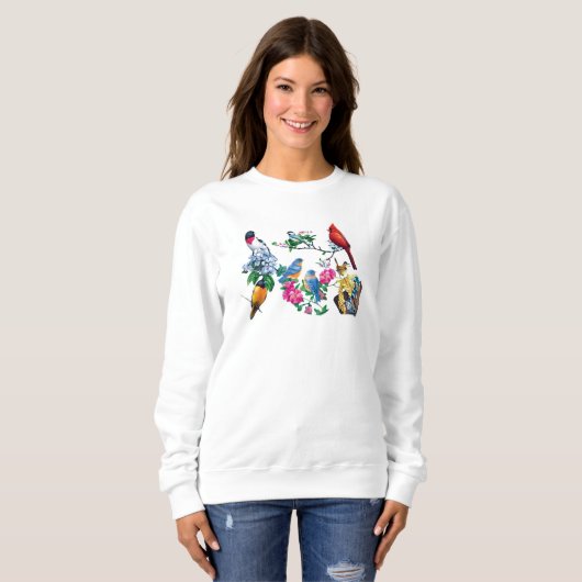 Achtertuin Vogels Sweatshirt (Voorkant volledig)