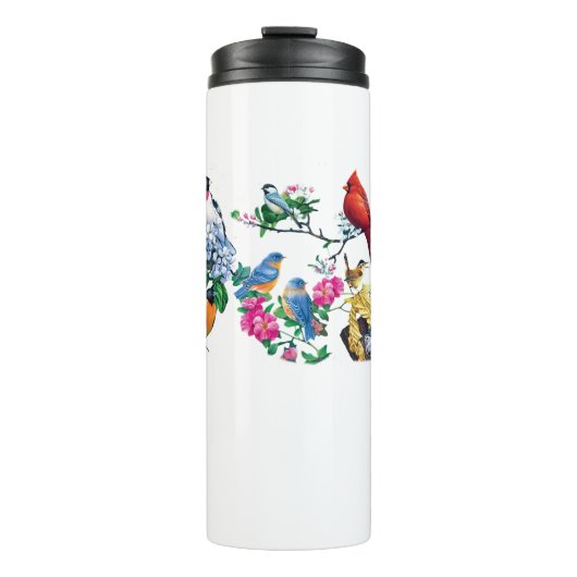 Achtertuin Vogels Thermal Tumbler Thermosbeker (Voorkant)