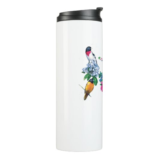 Achtertuin Vogels Thermal Tumbler Thermosbeker (Gedraaid links)