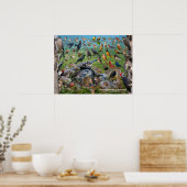 Achtertuin vogels van Delaware Poster (Keuken)