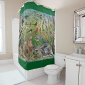 Achtertuin vogels van het Oosterse Shower-gordijn Douchegordijn (In situ)