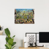 Achtertuin vogels van het Poster van North Dakota (Thuiskantoor)