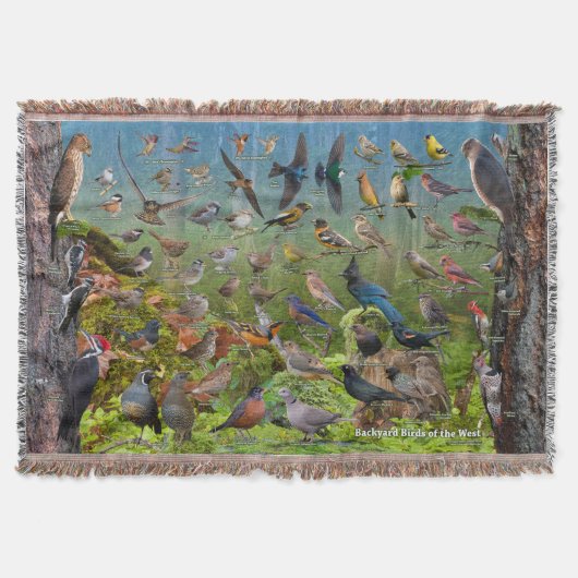 Achtertuin vogels van het westen deken (Voorkant)