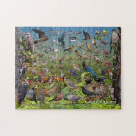 Achtertuin vogels van het westen legpuzzel
