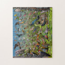 Achtertuin vogels van het westen legpuzzel