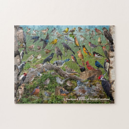 Achtertuin vogels van North Carolina Legpuzzel (Horizontaal)