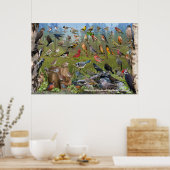 Achtertuin vogels van Southern Onario Poster (Keuken)