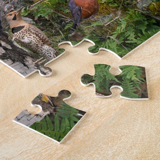 Achtertuin vogels van Virginia Legpuzzel (Zijkant)