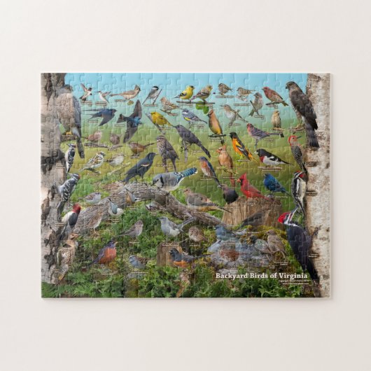 Achtertuin vogels van Virginia Legpuzzel (Horizontaal)