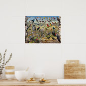 Achtertuin vogels van Wisconsin Poster (Keuken)