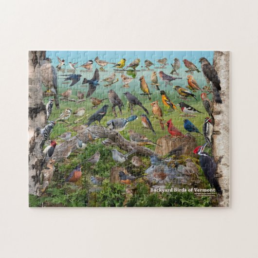 Achtertuin vogels Vermont Legpuzzel (Horizontaal)