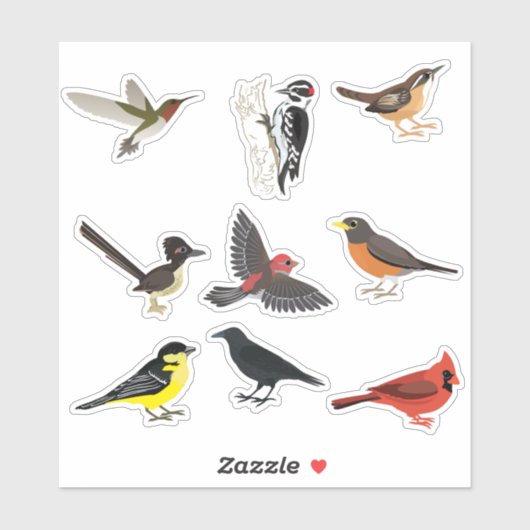 Achtertuin vogelsticker set sticker (Vel)