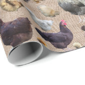 Achtertuin voor kippen Burlap Cadeaupapier (Rol Hoek)