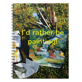 Achtertuin waterval natuur schilderij notitieboek