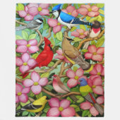 Achtertuin wilde vogels in Dogwood Fleece Blanket (Voorkant)