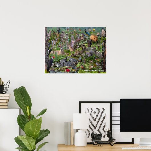 Achtertuin Wildlife van de West-identificatie Poster (Thuiskantoor)