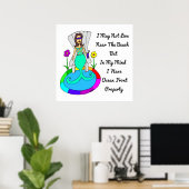 Achtertuin zeemeermin: "Ik kan niet bij het strand Poster (Thuiskantoor)