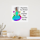 Achtertuin zeemeermin: "Ik kan niet bij het strand Poster (Keuken)