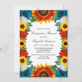 Achtertuin Zomer Bloemen Afstuderen Brunch Kaart
