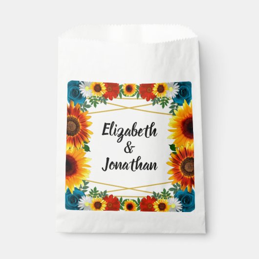 Achtertuin Zomer Bloemen Geometrische Bruiloft Bedankzakje (Voorkant)