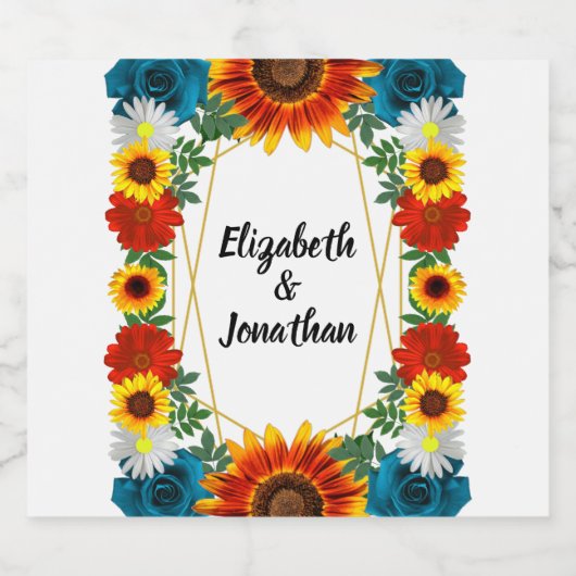 Achtertuin Zomer Bloemen Geometrische Bruiloft Bier Etiket (Enkel label)