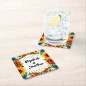 Achtertuin Zomer Bloemen Geometrische Bruiloft Kartonnen Onderzetters (Insitu)