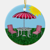 Achtertuin zomerrust keramisch ornament (Voorkant)