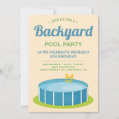 Achtertuin Zwembad Verjaardagsfeestje Kaart (Voorkant)