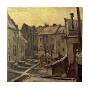 Achtertuinen van Oude Huizen door Vincent van Gogh Tegeltje