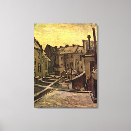 Achtertuinen van Oude Huizen van Vincent van Gogh Canvas Afdruk (Voorkant)